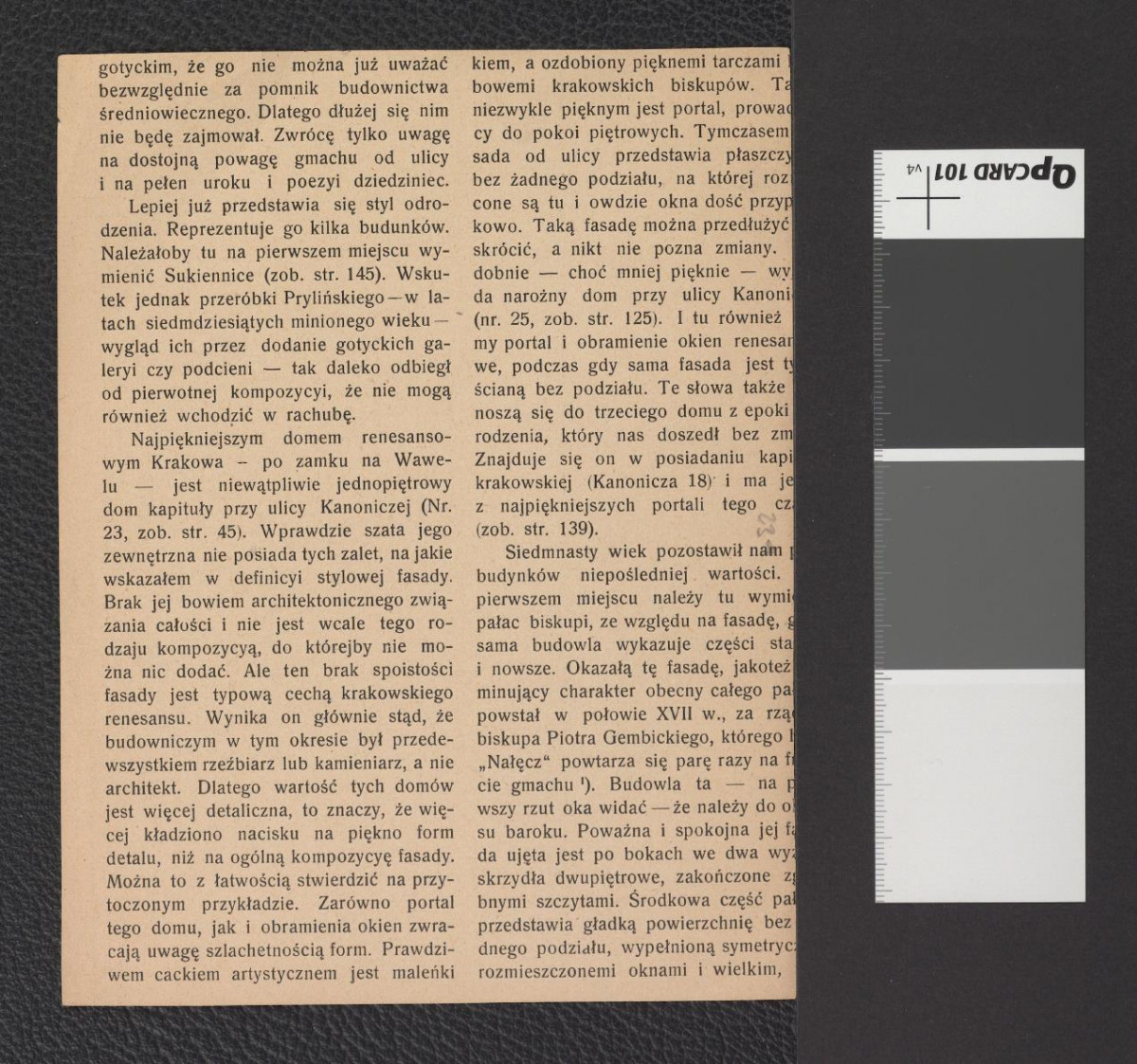 wycinek z „Rocznik Krakowski”, XVII zawierający reprodukcję fotografii czarno-białej; przedstawia tzw. Mały Rynek, skan 2