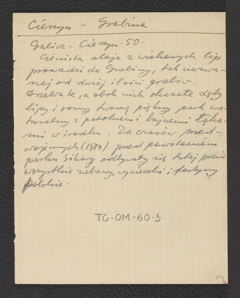 wypisy z Galicz, Cieszyn, 29 i 50 dot. miejscowego parku; cztery karty, skan 2