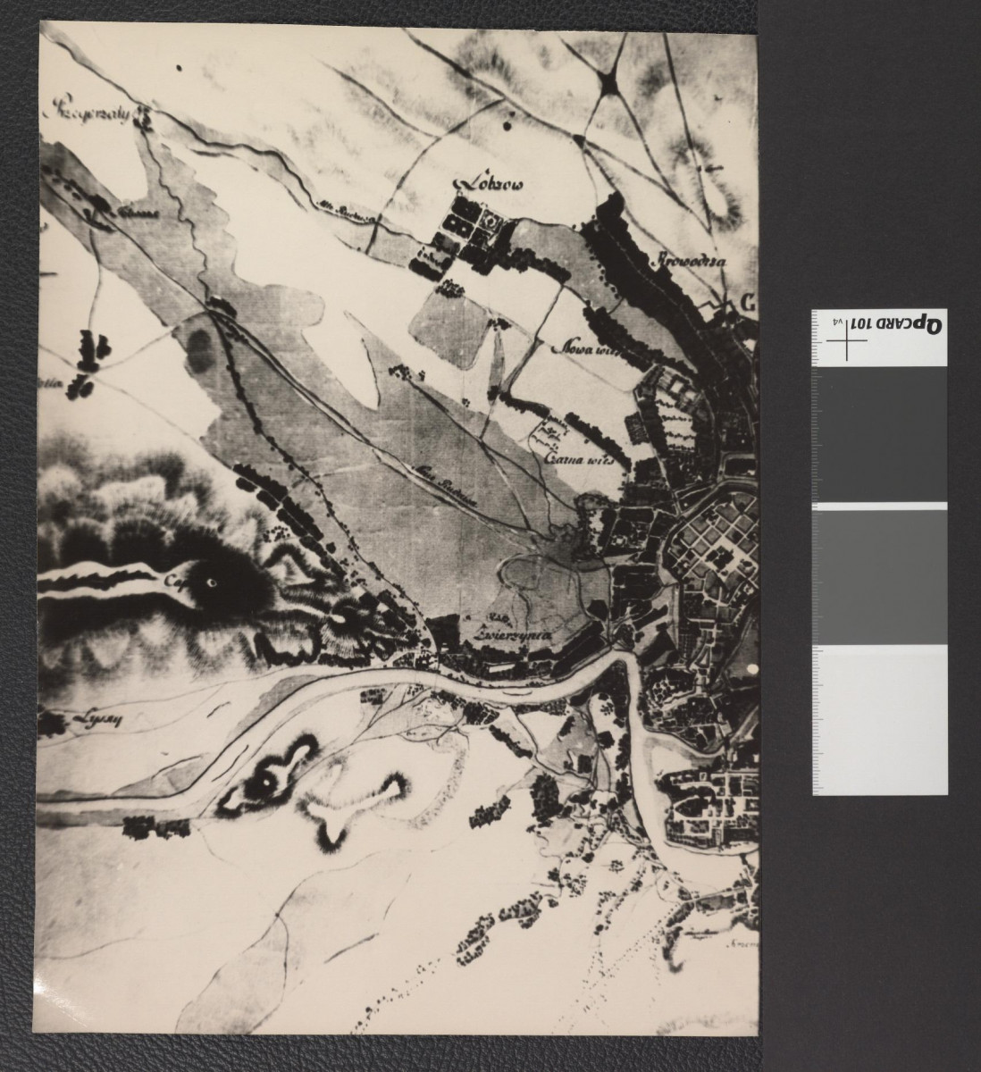 fragmenty mapy ukazującej Kraków i okolice, skan 3