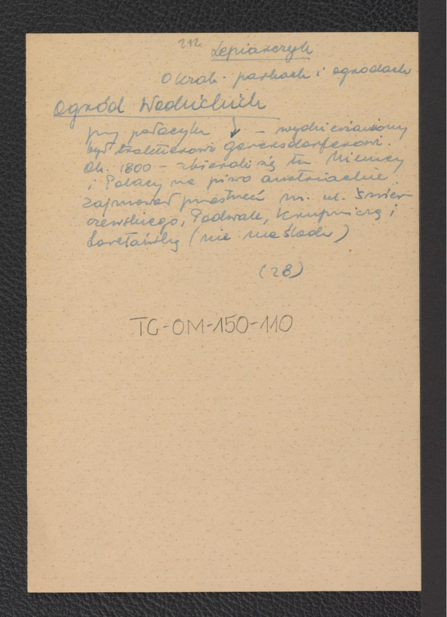 wypis z J., O krakowskich ogrodach i parkach dot. użytkowania jako miejsca spożywania piwa przez Polaków i Niemców wspomnianego ogrodu, skan 1