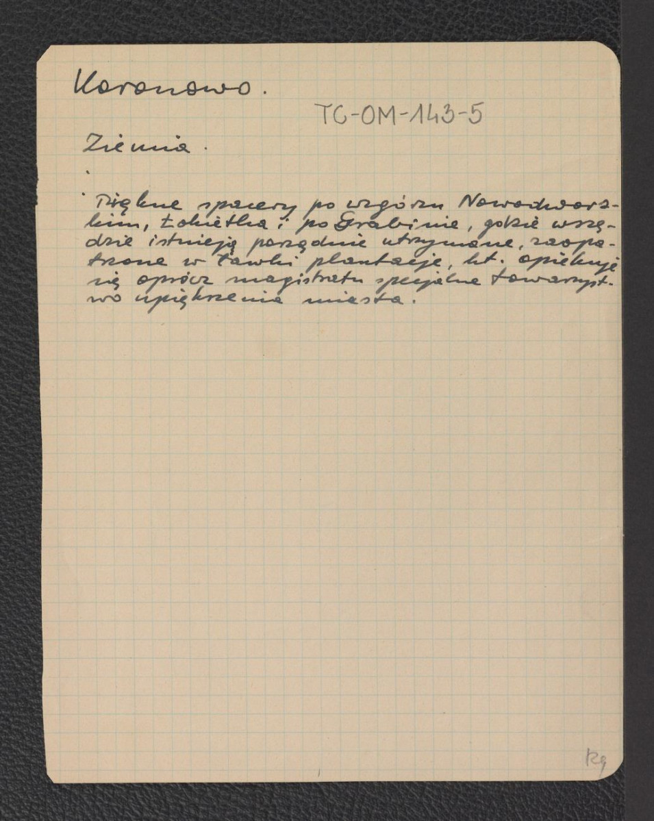 wypis z „Ziemia” wzmiankujący wzgórza parkowe w wymienionej miejscowości, skan 1