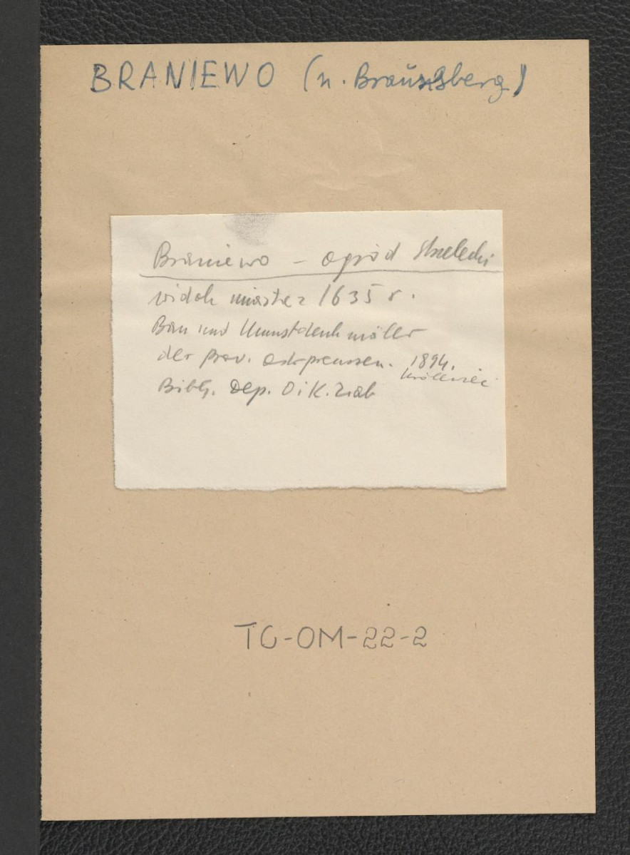 notatka wzmiankująca widok miasta na reprodukcji ryciny w Bau und Kunstdenkmeler Konigsberg 1894, skan 1