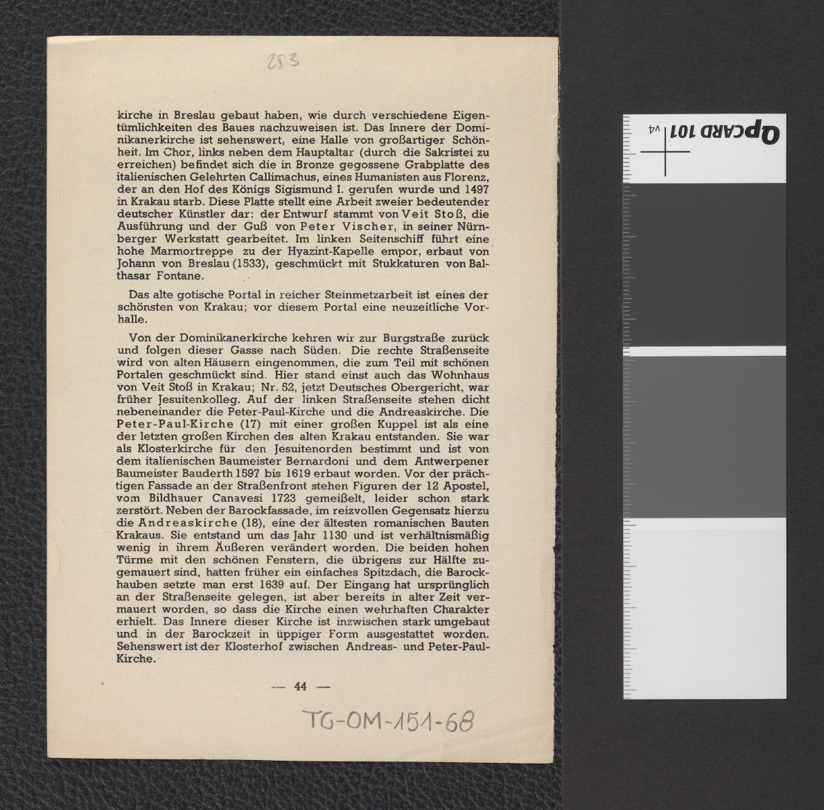 wycinek zawierający dwubarwną reprodukcję fotografii przedstawiającej kościół św. Anny, skan 2