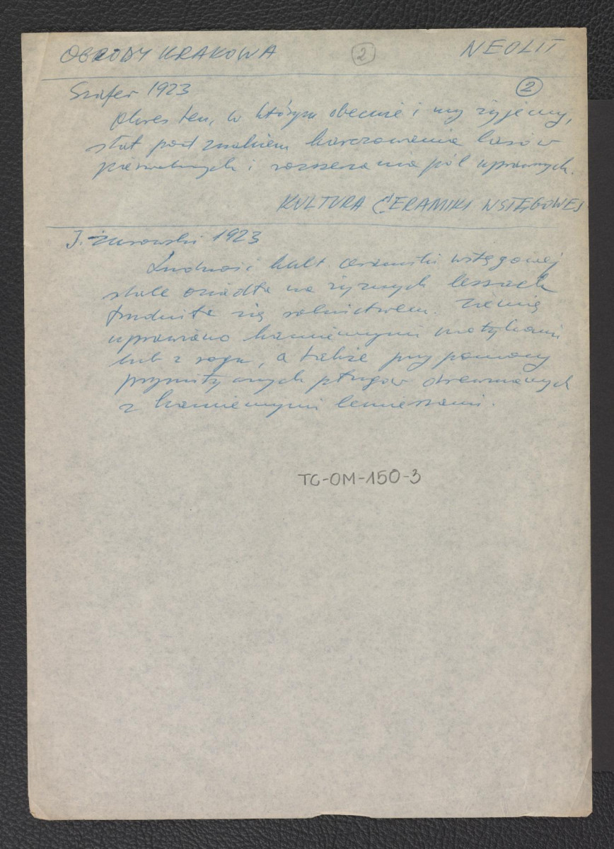 wypis z Szafer, 1923 i J. Żarowski, 1923 dokonany prawdopodobnie 29 stycznia 1965 r. dotyczący ogrodów Krakowa, skan 2