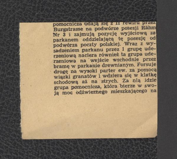 wycinki prasowe zawierające wzmianki na temat zabytkowych budowli i terenów zielonych w Warszawie, skan 8