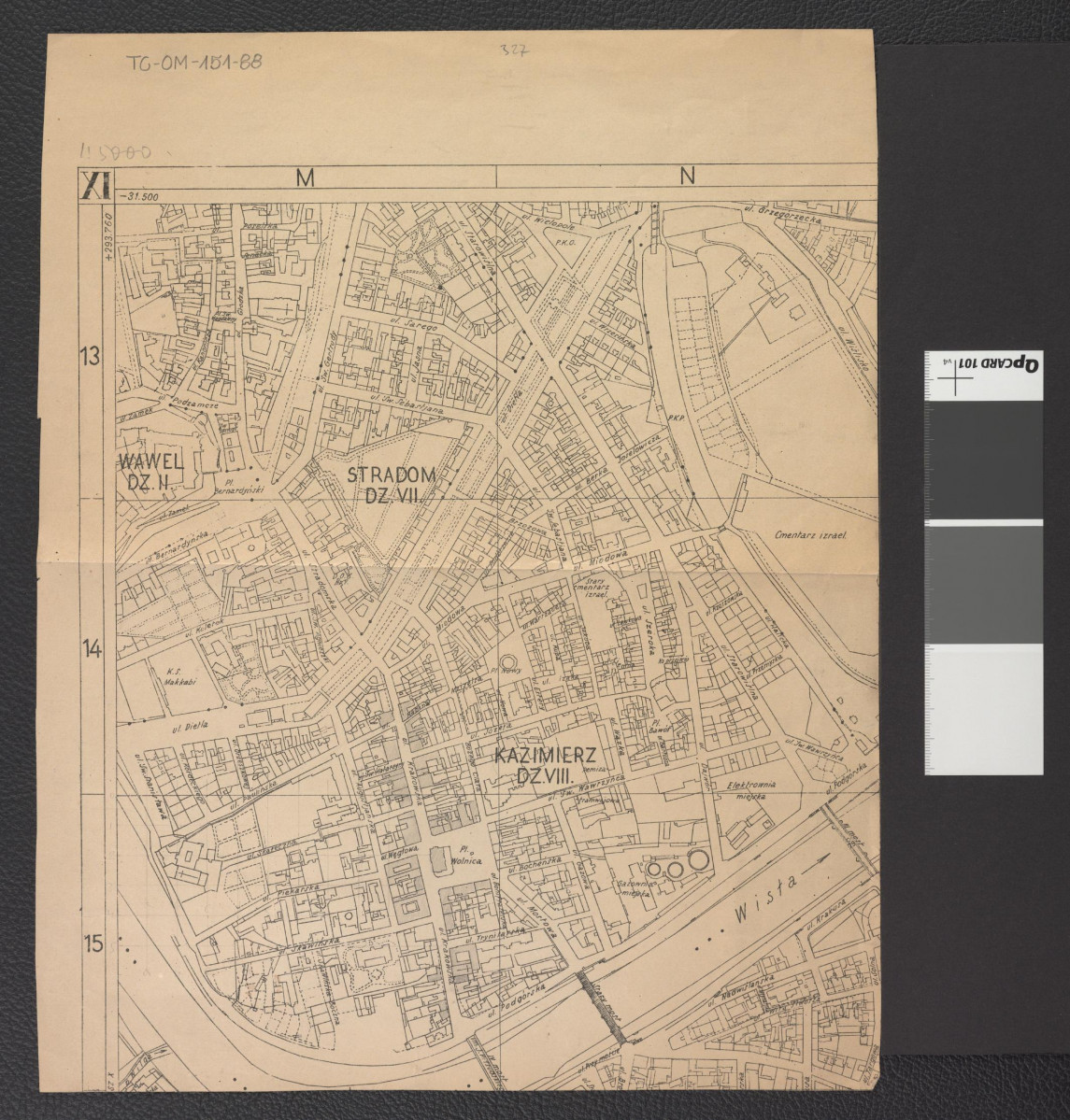 fragment planu Krakowa (1 : 5000), skan 1
