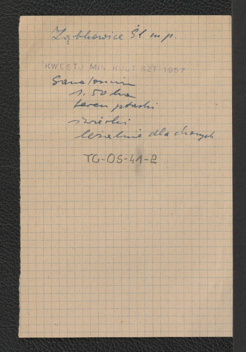 wypis z kwestionariusza Ministerstwa Kultury i Sztuki z 1957 roku, skan 1
