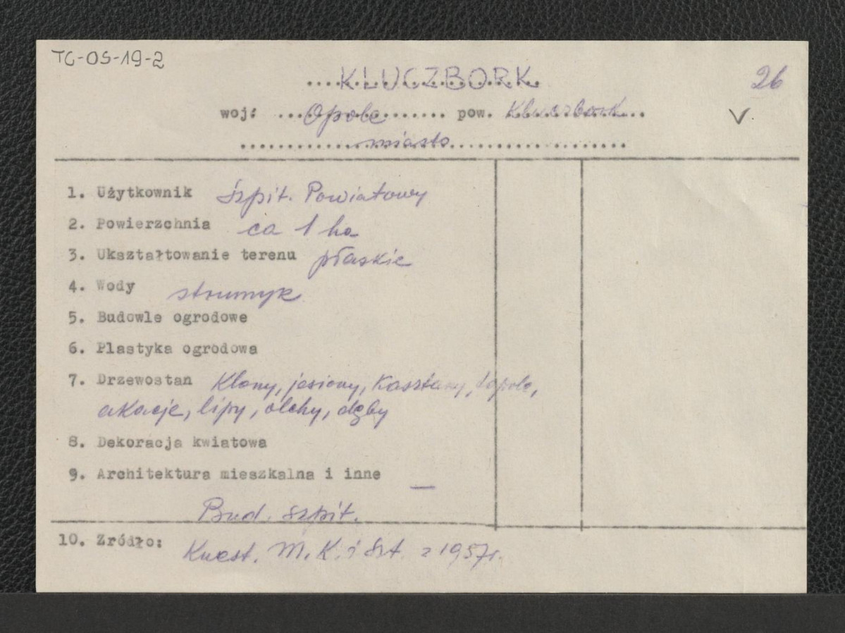 wypis z kwestionariusza Ministerstwa Kultury i Sztuki z 1957 roku, skan 1