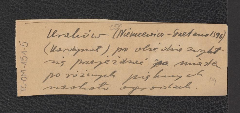 odsyłacz do Niemcewicz J.U., Dyariusz legacji Kardynała Gaetano w roku 1595 o Ujazdowie i Warszawie w: Zbiór pamiętników o dawnej Polszcze, Lips: Breitkopf i Haertel 1839, s. 250 wzmiankujący zwyczaj ówczesnego prymasa przejażdżek po terenie miejscowych ogrodów, skan 1