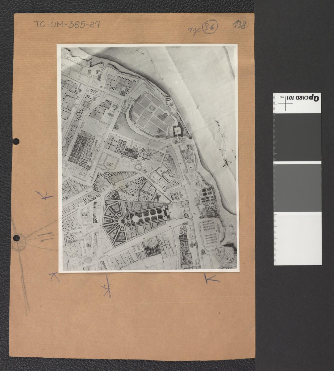 fragment planu miasta z m.in. Ogrodem Saskim, skan 1