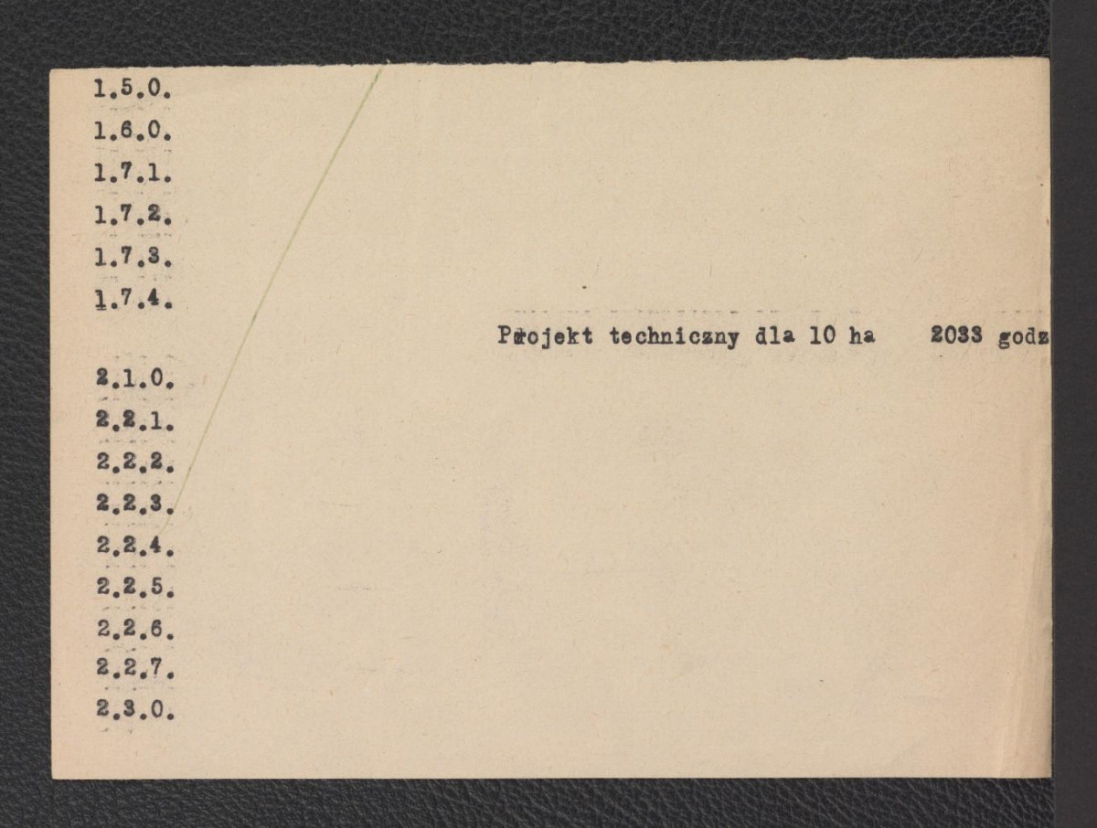 karta opisowa do niezachowanego w obwolucie planu ogrodu (1 : 1000) oprac. przez G. Ciołka w 1949 r., skan 2