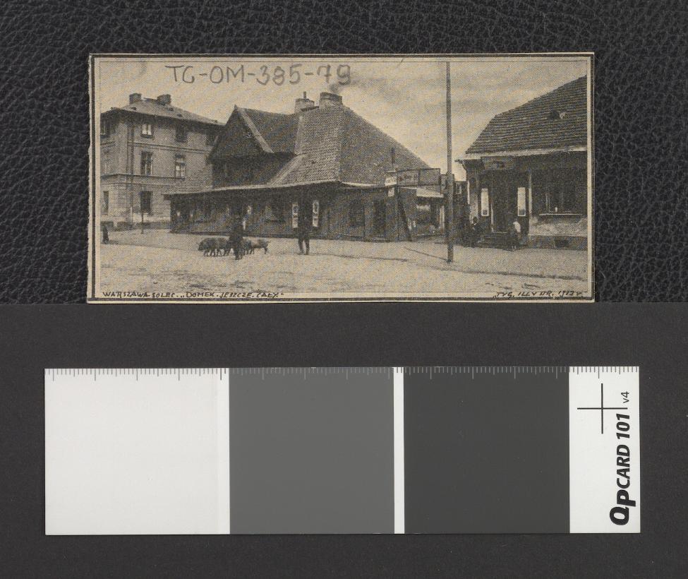zabudowania na Solcu (wycinek z publikacji tematycznej „Tygodnika Ilustrowanego” z 1912 r.) zawierający dwubarwną reprodukcję fotografii dwubarwnej, skan 1