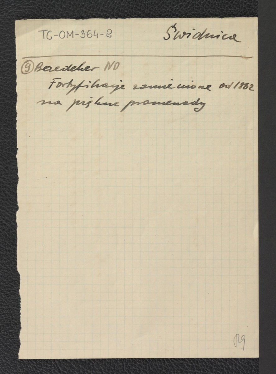 odnośnik bibliograficzny (Baedeker NO) wzmiankujący fortyfikacje zamienione w roku 1862 na promenady, skan 1