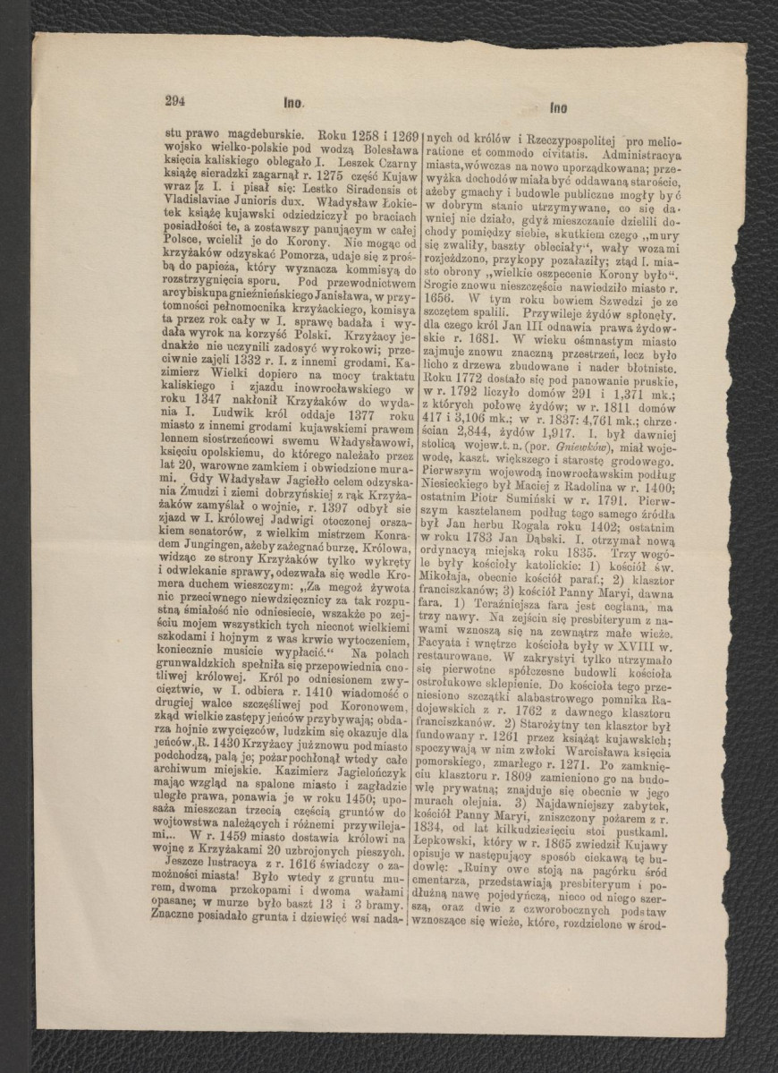 hasło z Słownika Geograficznego Królestwa Polskiego s. 293-296 dotyczące wymienionej miejscowości, skan 2