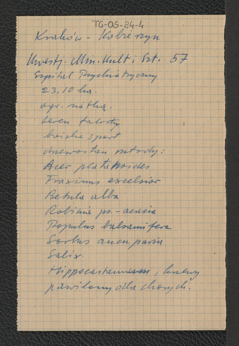 wypis z kwestionariusza Ministerstwa Kultury i Sztuki z 1957 roku, skan 1