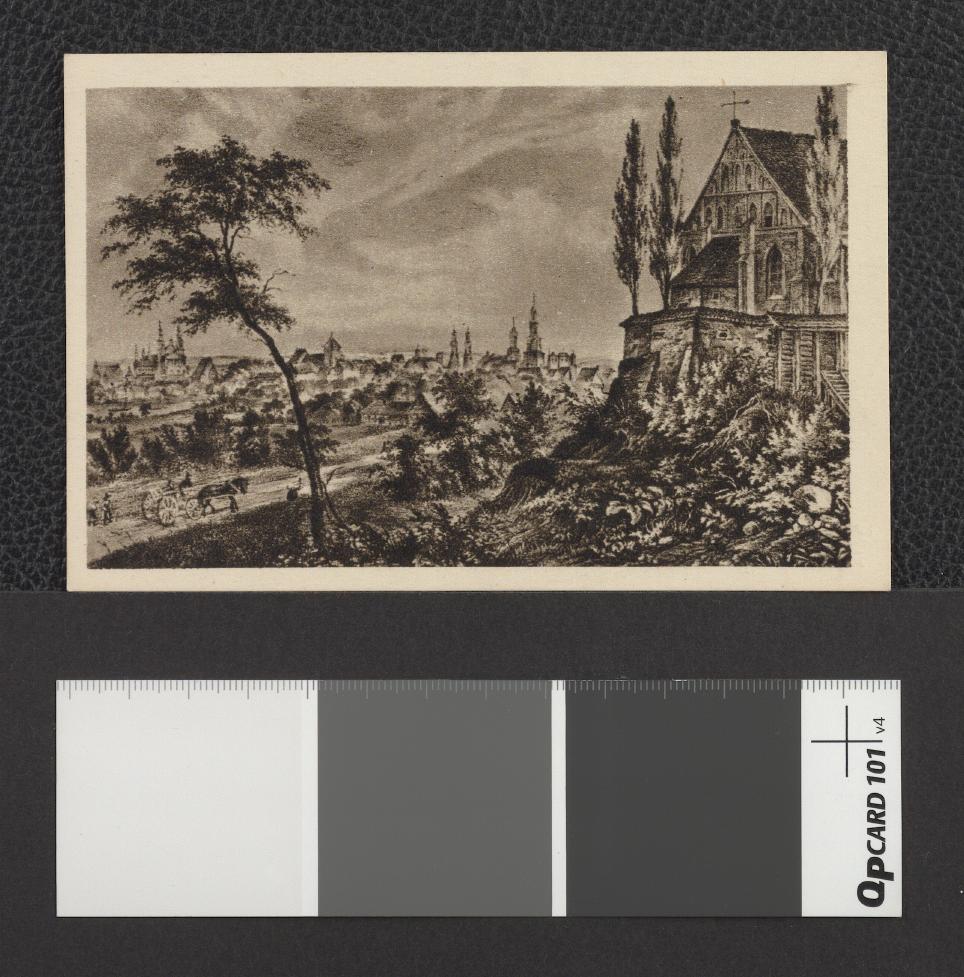 widok Poznania z około 1830 roku na podstawie litografii Juliusza Minutoliego (reprodukcja w formie pocztówki), skan 1