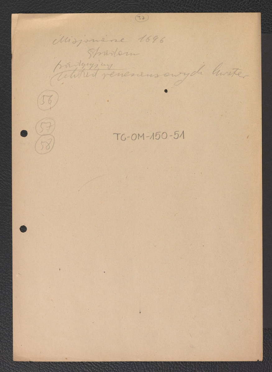 notatka wzmiankująca miejscowy klasztor misjonarzy na Stradomie z ok. 1696 r., skan 1