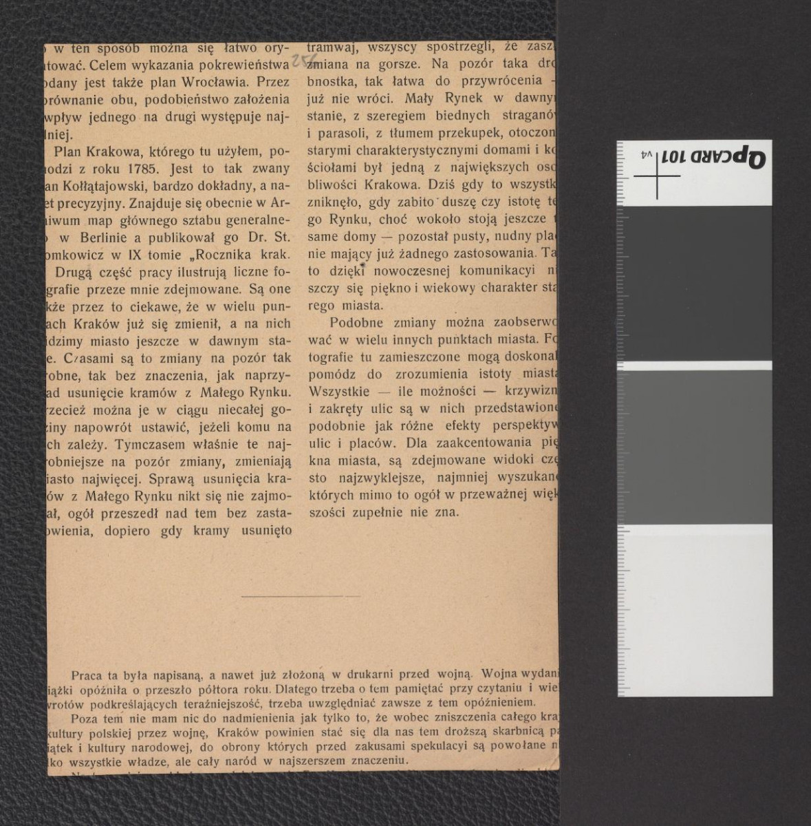 wycinek z „Rocznik Krakowski”, XVII zawierający reprodukcję fotografii czarno-białej; przedstawia baszty krakowskie, skan 2