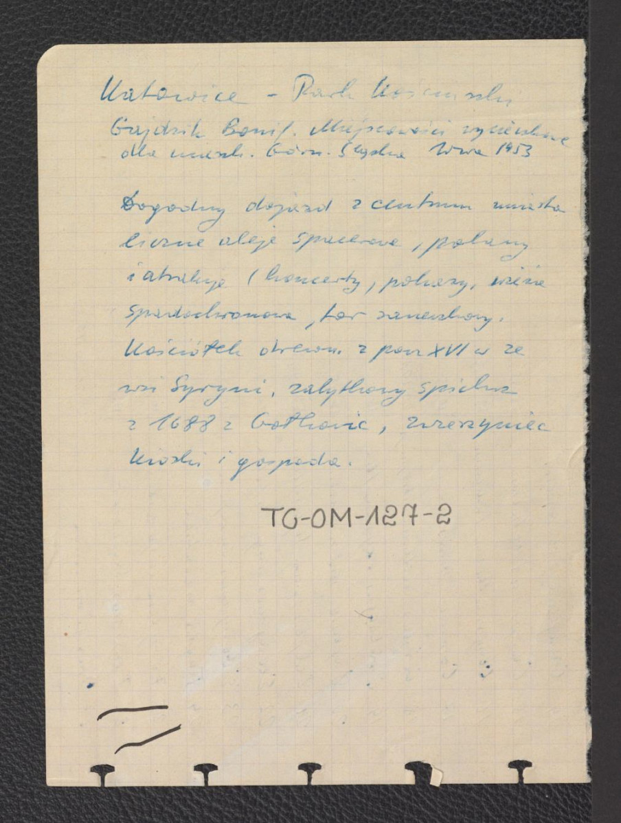 wypis z Gajdzik B., Miejscowości wycieczkowe dla mieszkańców Dolnego Śląska, Warszawa 1953 wzmiankujący miejscowy Park Kościuszki, skan 1