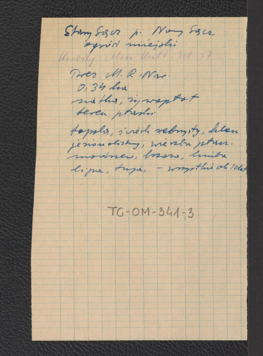 wypis z kwestionariusza Ministerstwa Kultury i Sztuki z 1957 roku, skan 1