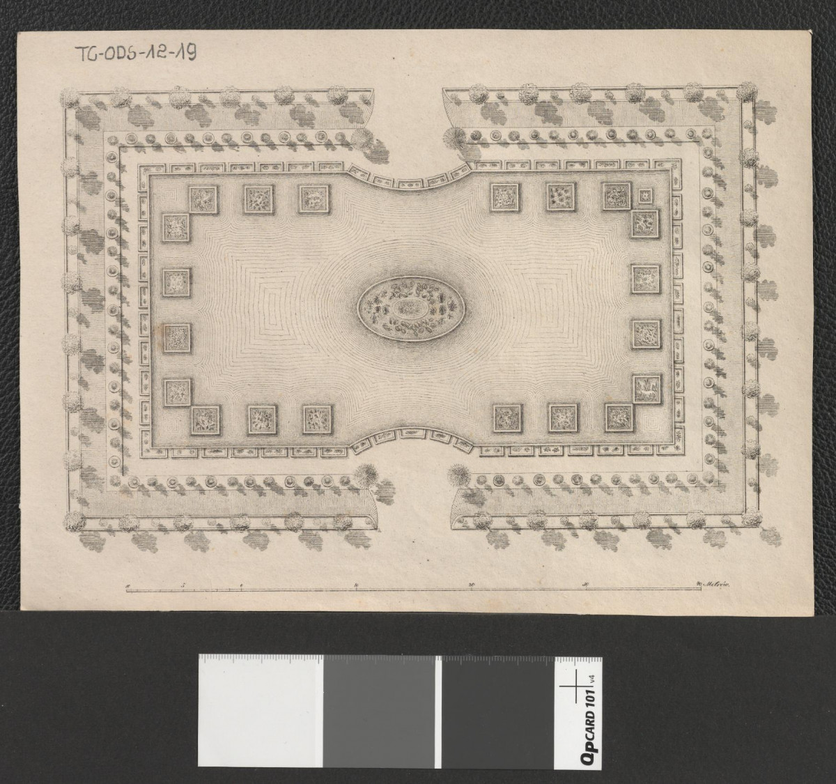 stary plan nieznanego obiektu (być może krakowskiej palmiarni), skan 1
