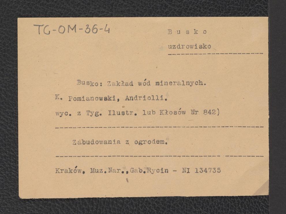 karta opisowa do ilustracji autorstwa Karola Pomianowskiego zamieszczonej w „Tygodniku Ilustrowanym” bądź też „Kłosach”, skan 1