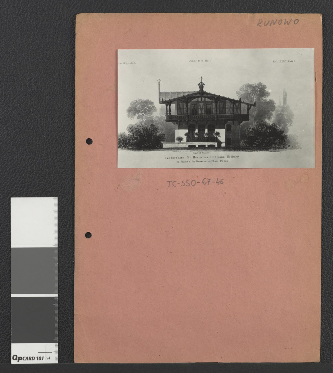 altana w wielkopolskich dobrach (Runowo) rodu Bethmann-Hollweg w roku 1868 (fotografia dwubarwna – reprodukcji ilustracji z publikacji niemieckojęzycznej), skan 1