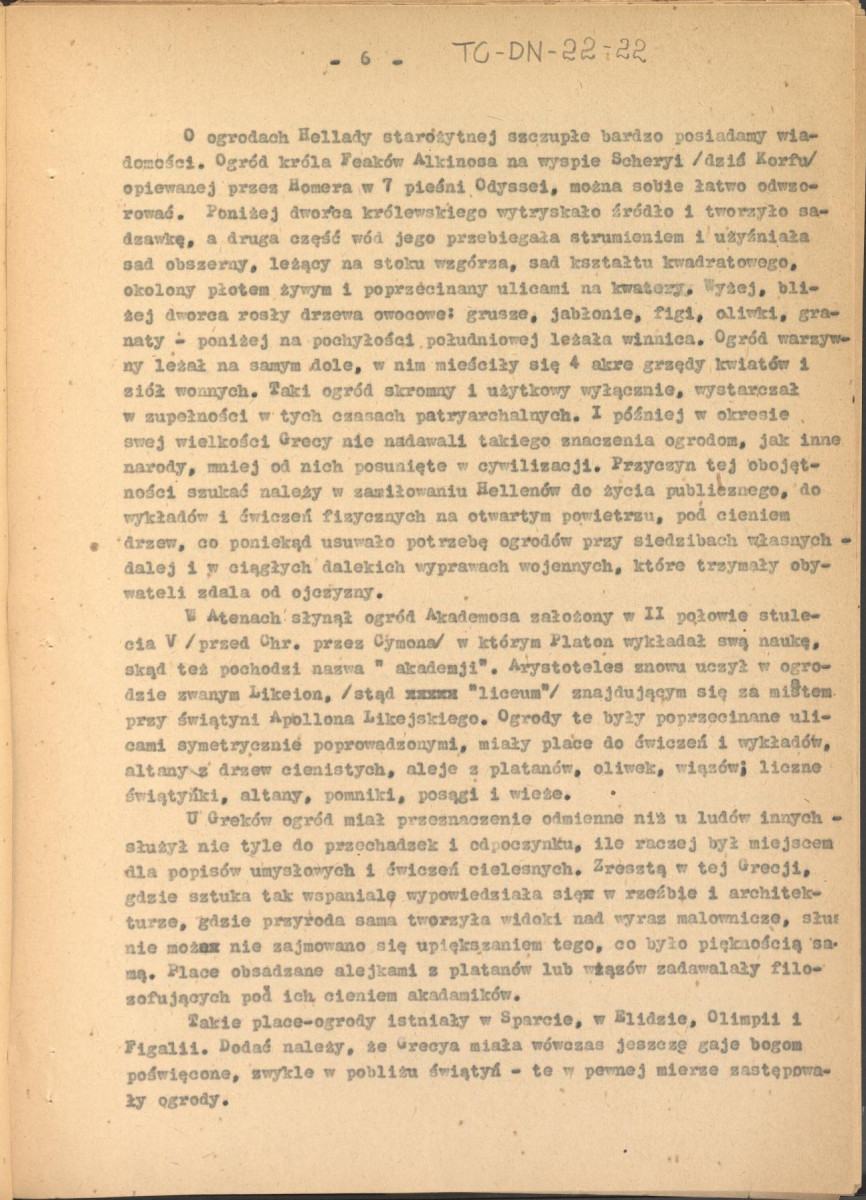 Józef Drege, "Ogród". Artykuł w Wielkiej Encyklopedii Powszechnej Ilustrowanej, Warszawa 1904. - odpis w formie maszynopisu - 2 egz., skan 7