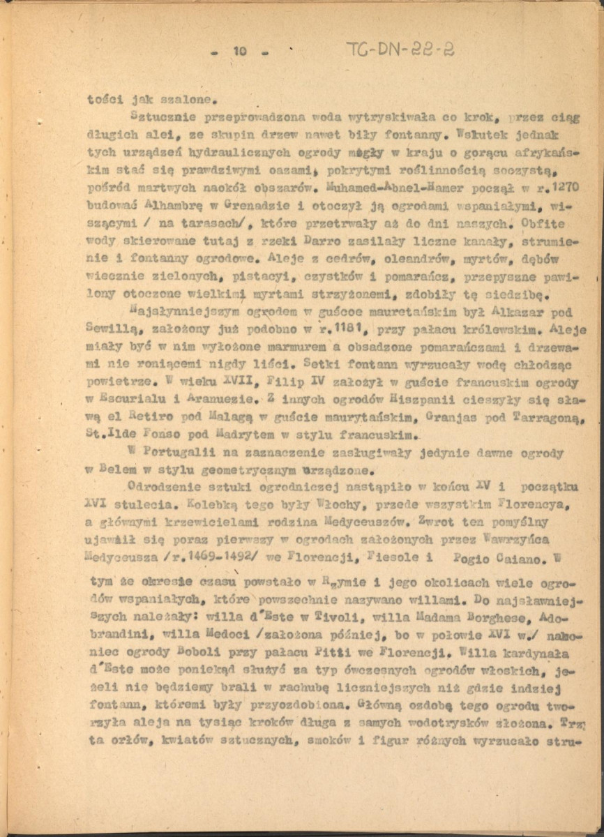 Józef Drege, "Ogród". Artykuł w Wielkiej Encyklopedii Powszechnej Ilustrowanej, Warszawa 1904. - odpis w formie maszynopisu - 2 egz., skan 11