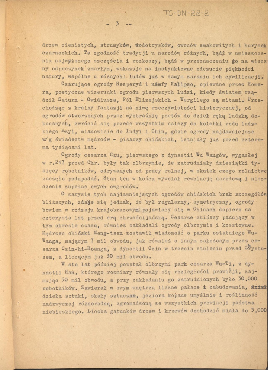 Józef Drege, "Ogród". Artykuł w Wielkiej Encyklopedii Powszechnej Ilustrowanej, Warszawa 1904. - odpis w formie maszynopisu - 2 egz., skan 19