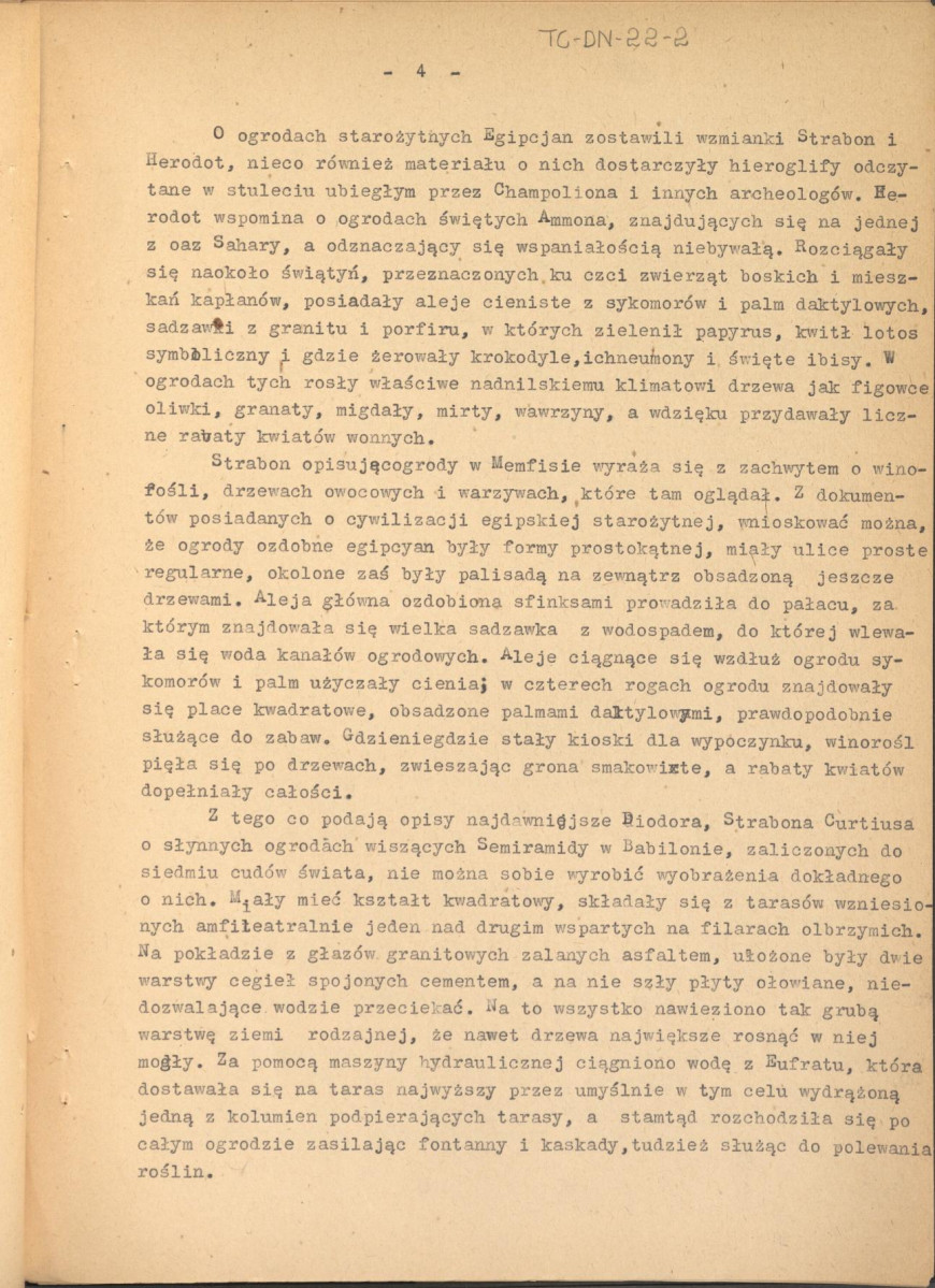 Józef Drege, "Ogród". Artykuł w Wielkiej Encyklopedii Powszechnej Ilustrowanej, Warszawa 1904. - odpis w formie maszynopisu - 2 egz., skan 20