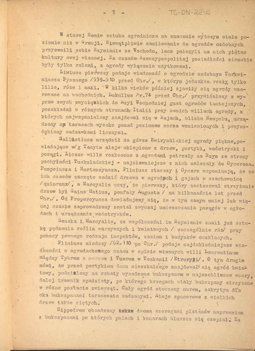 Józef Drege, "Ogród". Artykuł w Wielkiej Encyklopedii Powszechnej Ilustrowanej, Warszawa 1904. - odpis w formie maszynopisu - 2 egz., skan 23