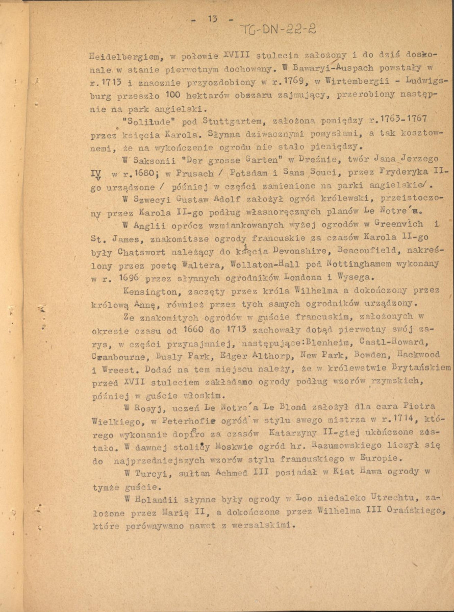 Józef Drege, "Ogród". Artykuł w Wielkiej Encyklopedii Powszechnej Ilustrowanej, Warszawa 1904. - odpis w formie maszynopisu - 2 egz., skan 29