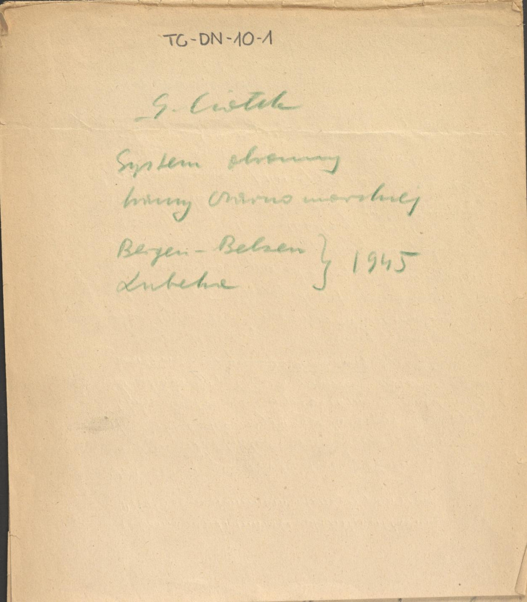 G. Ciołek, System obronny bramy czarnomorskiej, Bergen-Belsen, Lubeka 1945 - rękopis konspektu odczytu, skan 1