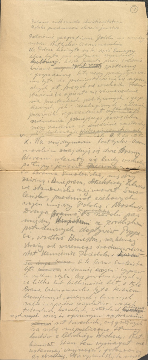G. Ciołek, System obronny bramy czarnomorskiej, Bergen-Belsen, Lubeka 1945 - rękopis konspektu odczytu, skan 2