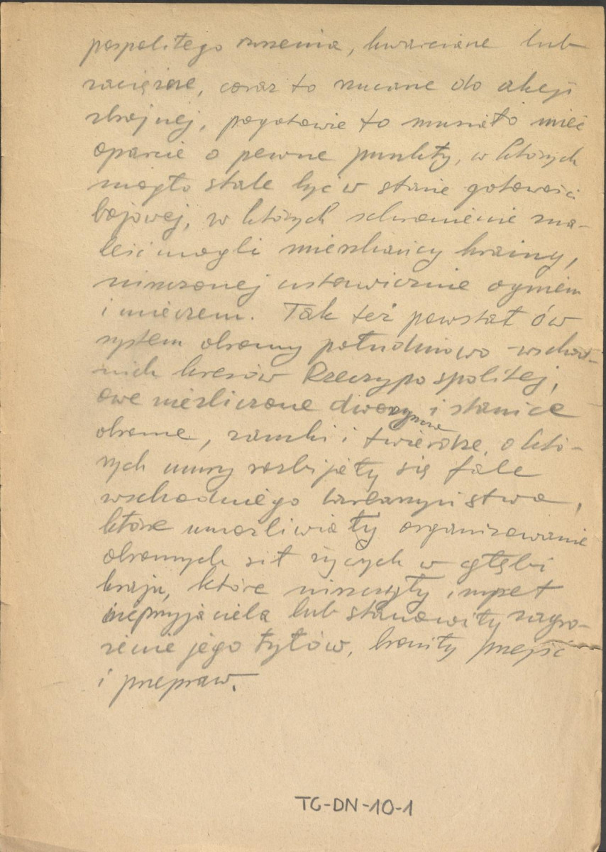 G. Ciołek, System obronny bramy czarnomorskiej, Bergen-Belsen, Lubeka 1945 - rękopis konspektu odczytu, skan 4