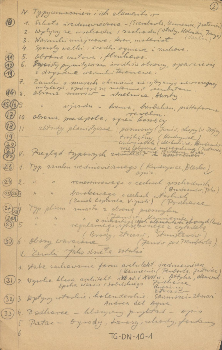 G. Ciołek, System obronny bramy czarnomorskiej, Bergen-Belsen, Lubeka 1945 - rękopis konspektu odczytu, skan 6
