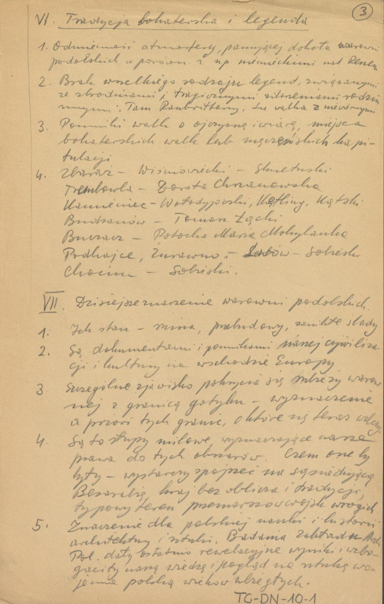 G. Ciołek, System obronny bramy czarnomorskiej, Bergen-Belsen, Lubeka 1945 - rękopis konspektu odczytu, skan 7