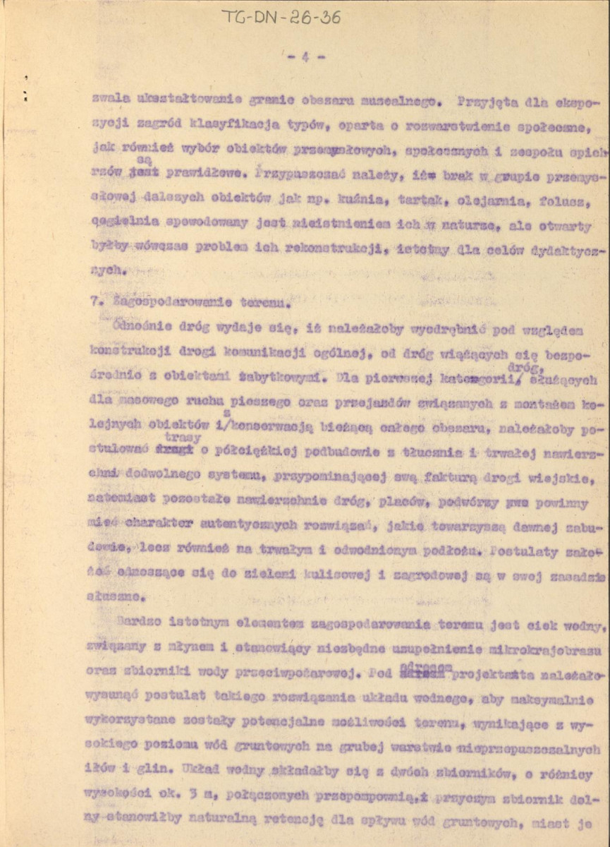 Koreferat z dnia 15 czerwca 1964 r. do założeń projektowych Muzeum Wsi Opolskiej w Opolu, skan 4