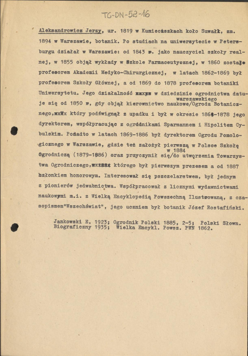 hasło biograficzne - Aleksandrowicz Jerzy, skan 1