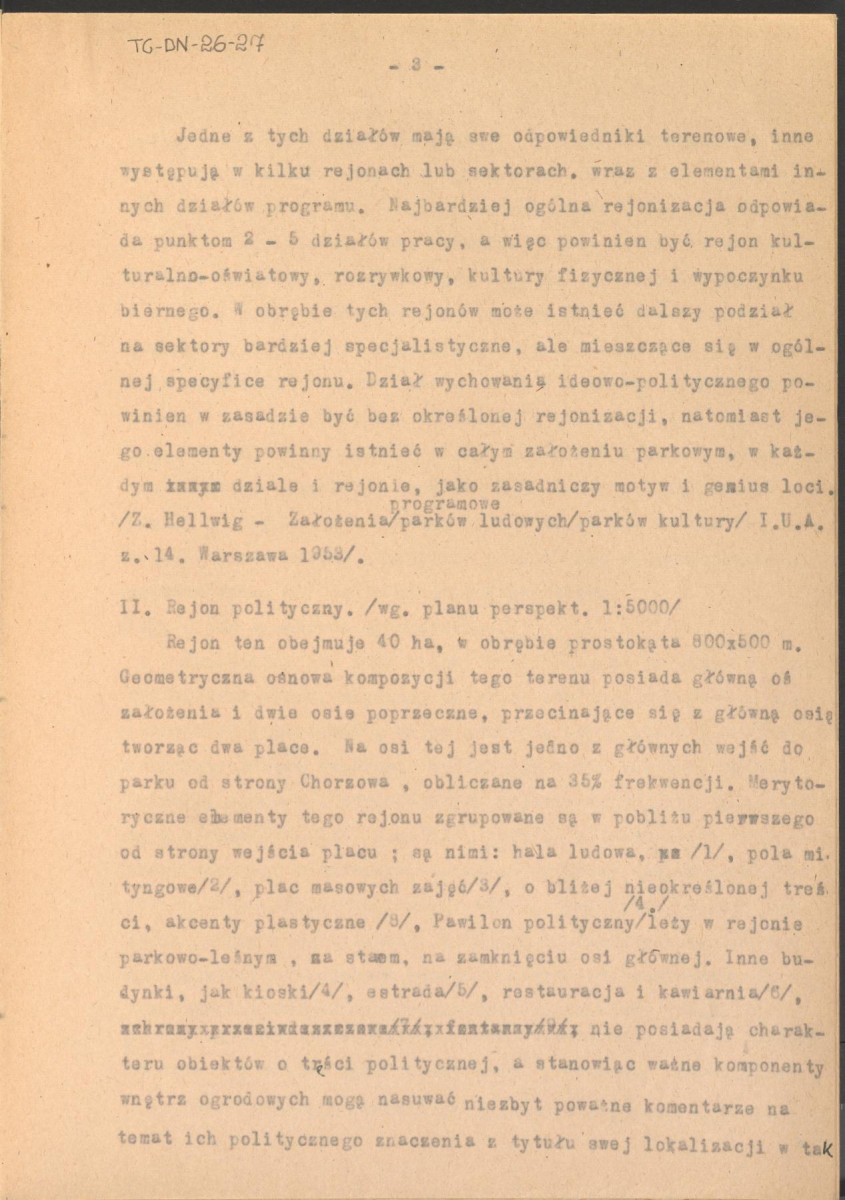 Koreferat do projektu wstępnego Wojewódzkiego Parku Kultury i Wypoczynku w Stalinogrodzie (Katowicach), skan 3