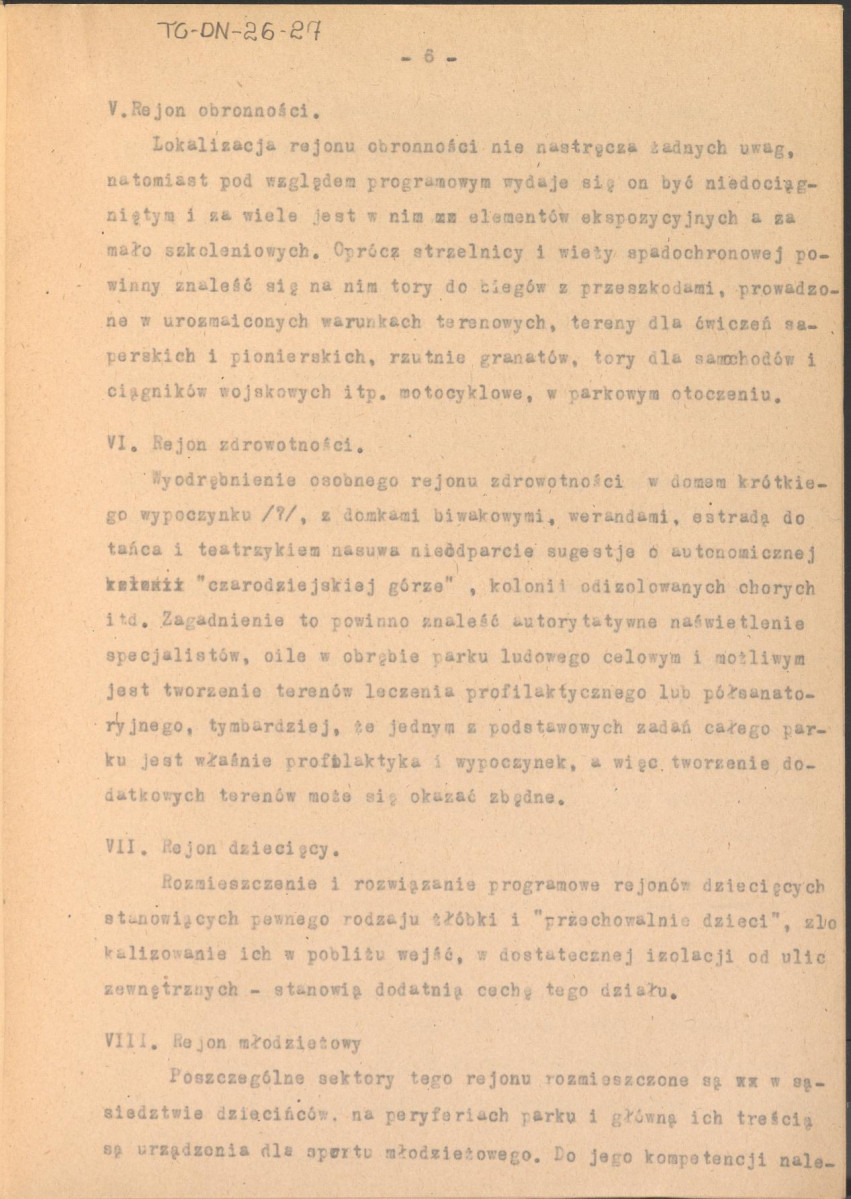 Koreferat do projektu wstępnego Wojewódzkiego Parku Kultury i Wypoczynku w Stalinogrodzie (Katowicach), skan 6