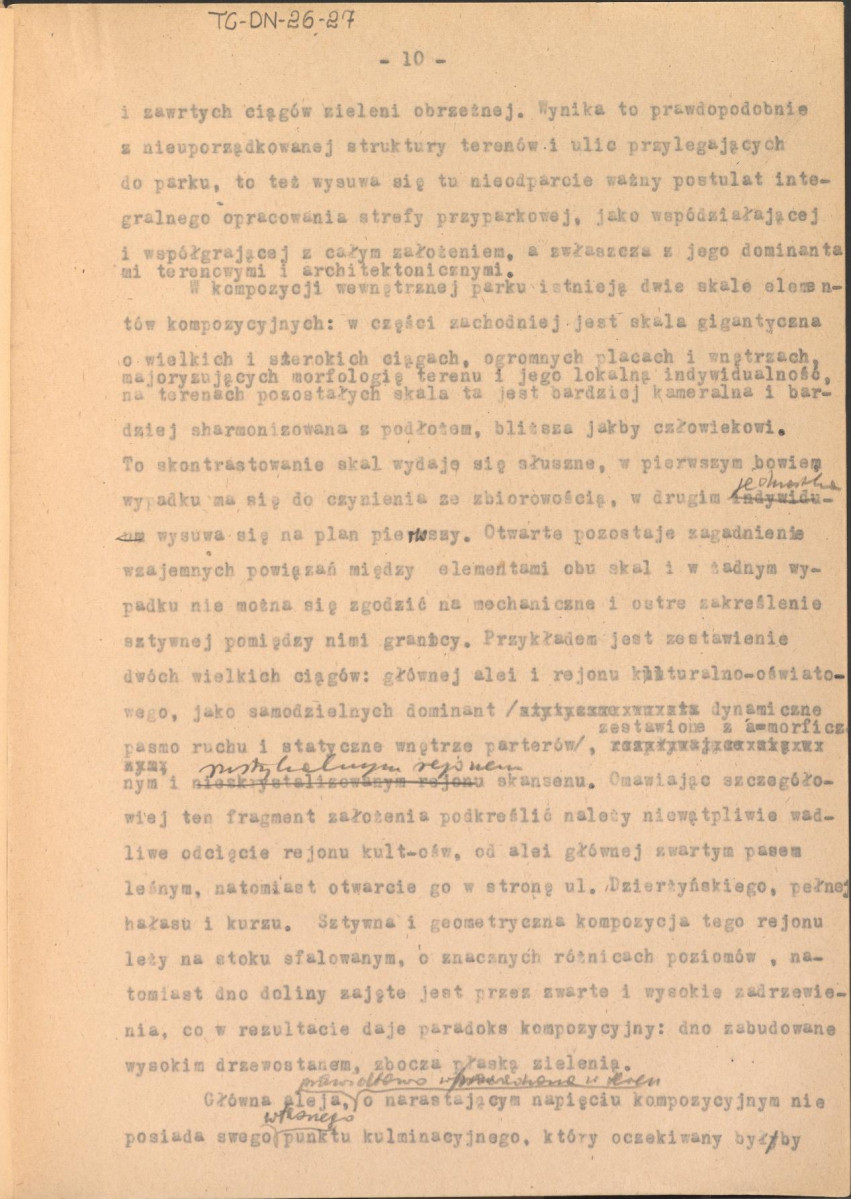 Koreferat do projektu wstępnego Wojewódzkiego Parku Kultury i Wypoczynku w Stalinogrodzie (Katowicach), skan 10