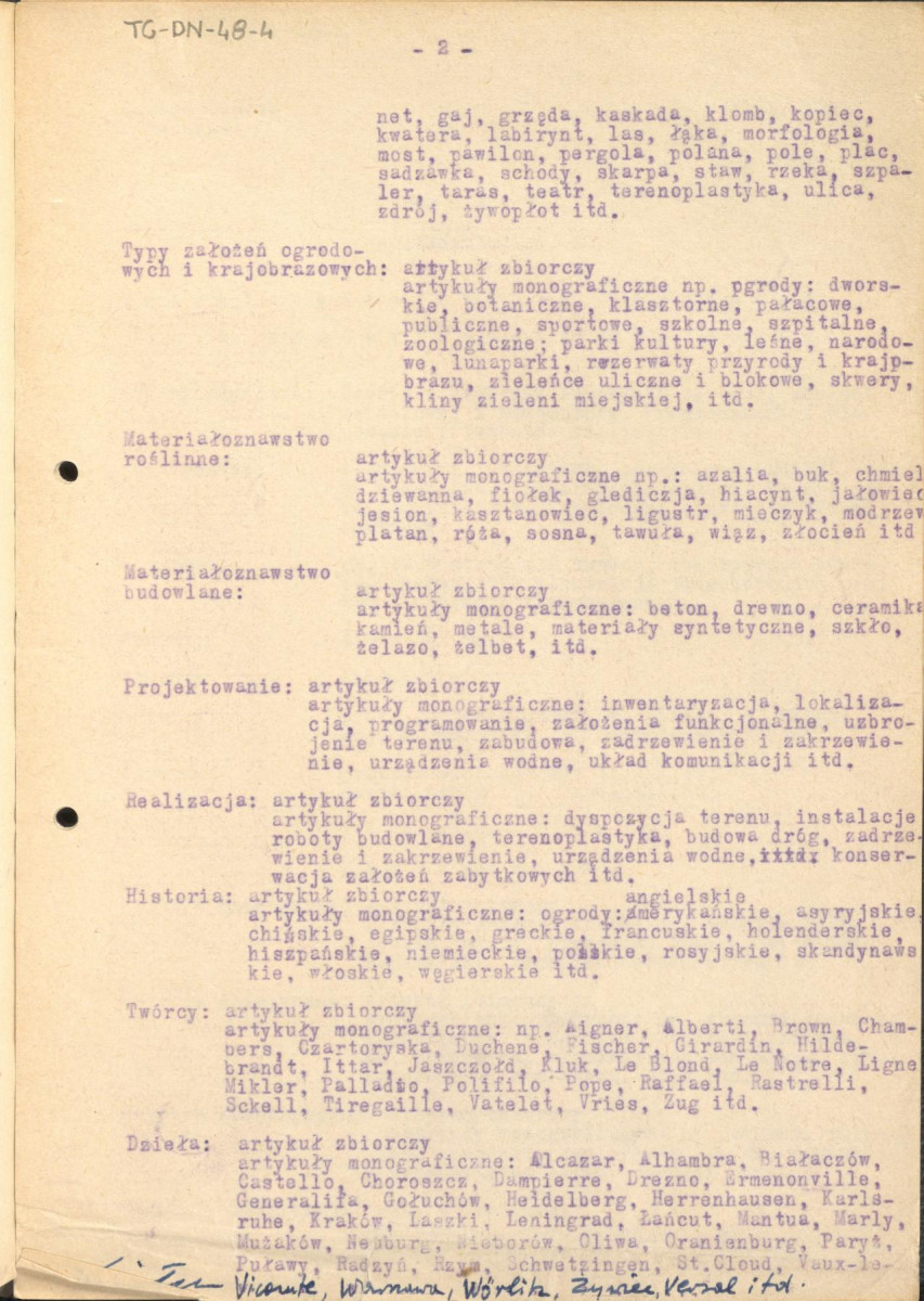 Program wydawnictwa pt. "Encyklopedia sztuki ogrodowej i kształtowania krajobrazu" z dnia 1 sierpnia 1958 r., skan 2