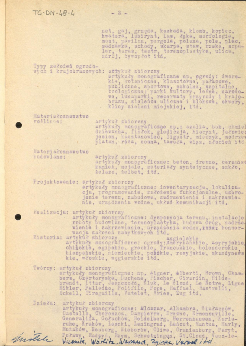Program wydawnictwa pt. "Encyklopedia sztuki ogrodowej i kształtowania krajobrazu" z dnia 1 sierpnia 1958 r., skan 4