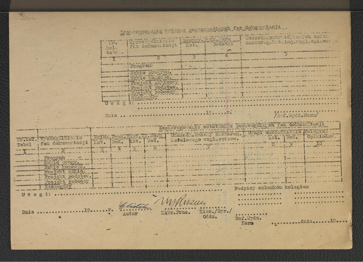 6 kopiałów wniosku dokumentacji architektonicznej dotyczący odbudowy tego pałacu , skan 2
