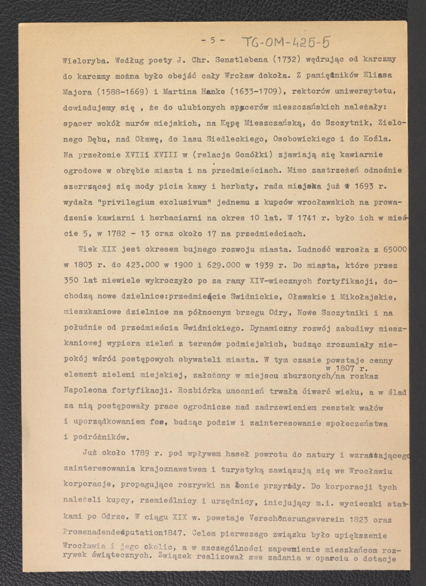 Rys historyczny rozwoju terenów zielonych Wrocławia”: wyciąg z rozprawy doktorskiej Ewy Kazimirowskiej-Cieszyńskiej, skan 5