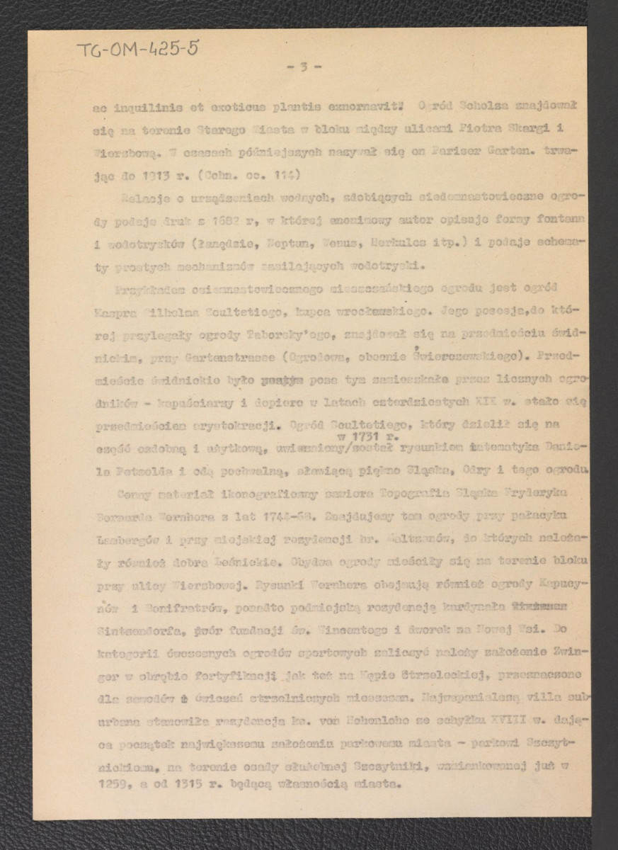 Rys historyczny rozwoju terenów zielonych Wrocławia”: wyciąg z rozprawy doktorskiej Ewy Kazimirowskiej-Cieszyńskiej, skan 10