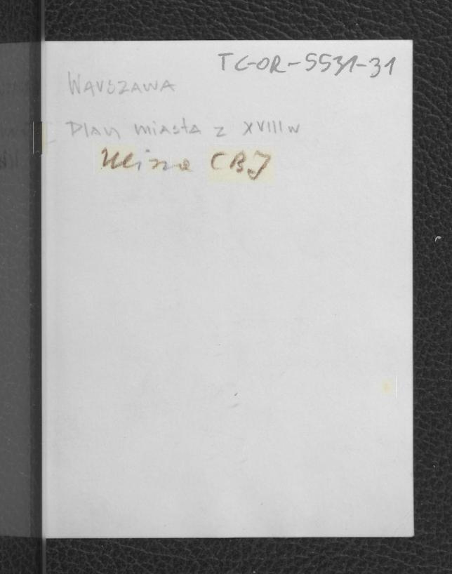 fotografia czarno-biała przedstawiająca fragment planu miasta z XVIII w., skan 2