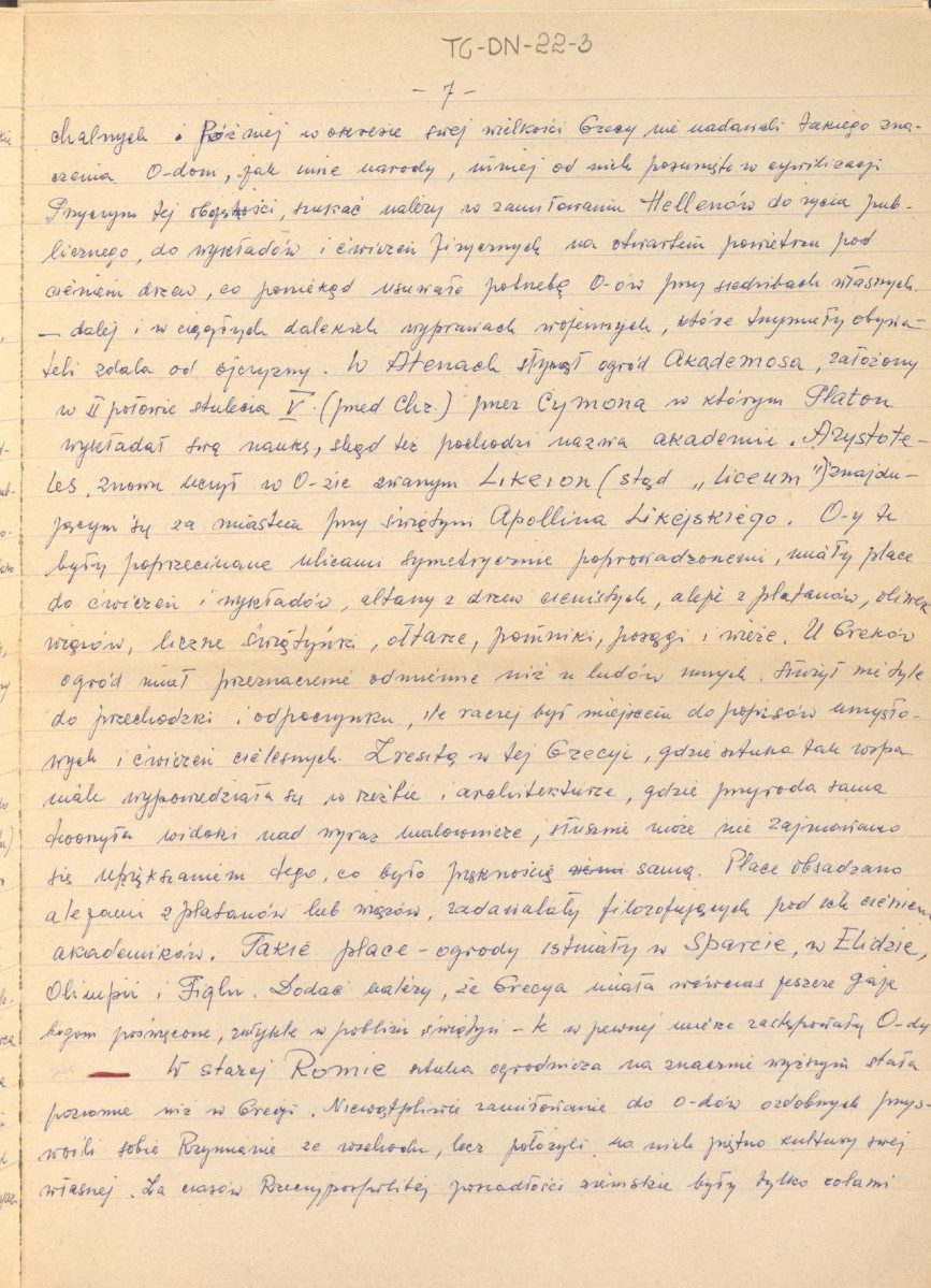 Józef Drege, "Ogród". Artykuł w Wielkiej Encyklopedii Powszechnej Ilustrowanej, Warszawa 1904 - odpis w formie rękopisu, skan 7
